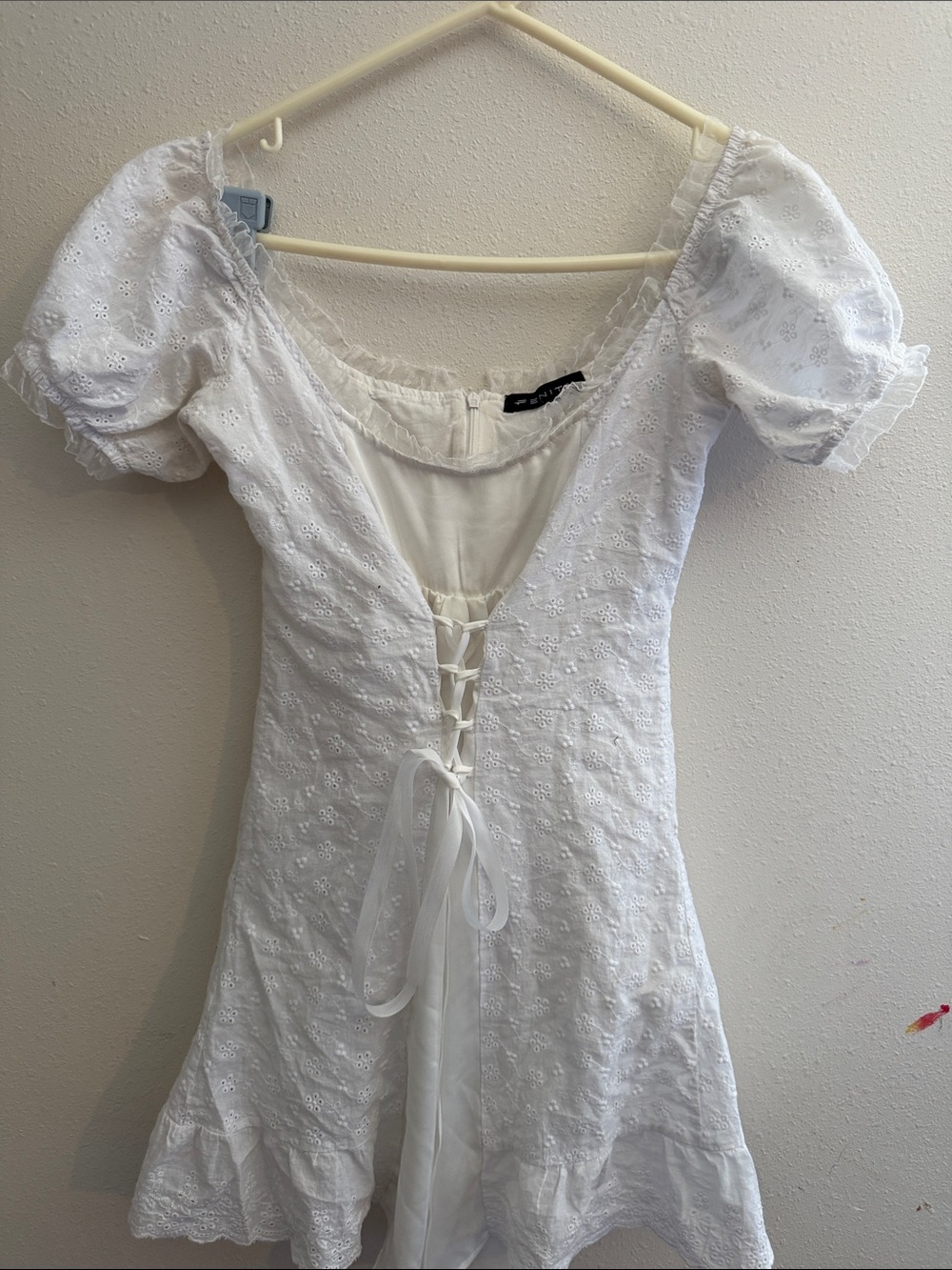 Dainty coquette feminine Lace-Up Mini Dress